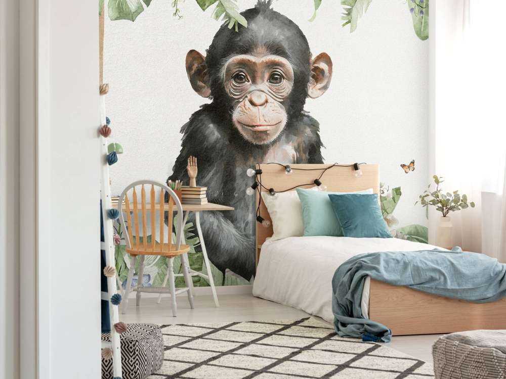 Schimpansenbaby im Dschungel
