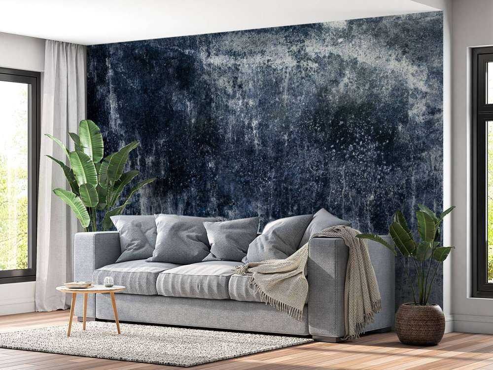 Alte verwitterte blaue Wand