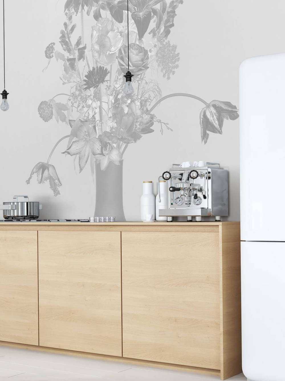 Königliche Blumen Bouquet schwarz und weiß