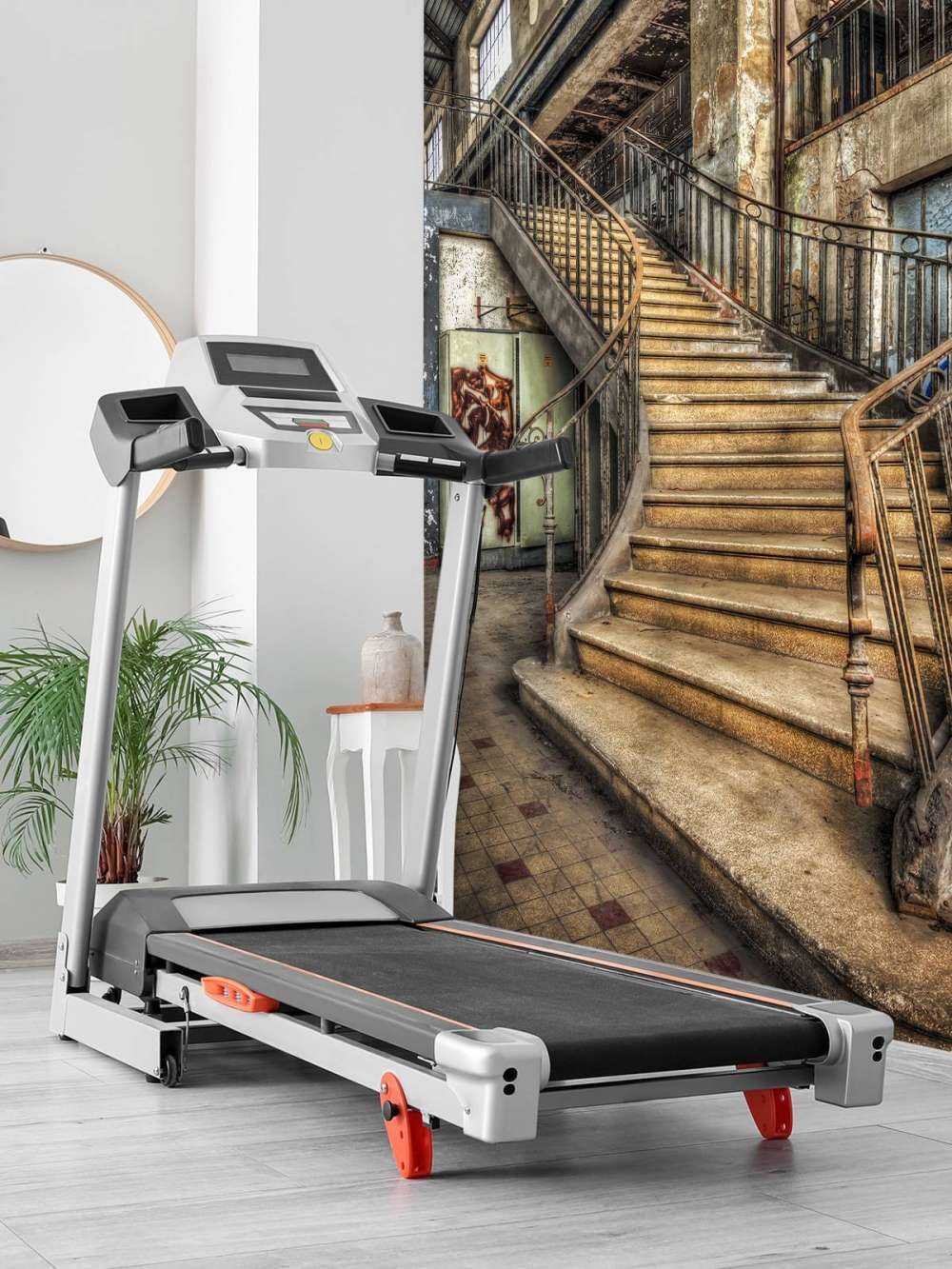 Eine verfallene treppe