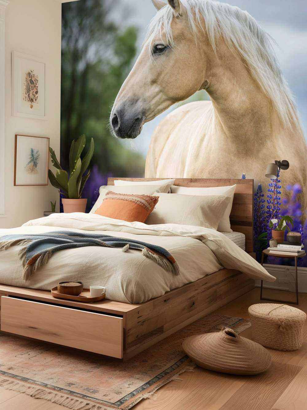 Pferd zwischen den Schmetterlingsblüten