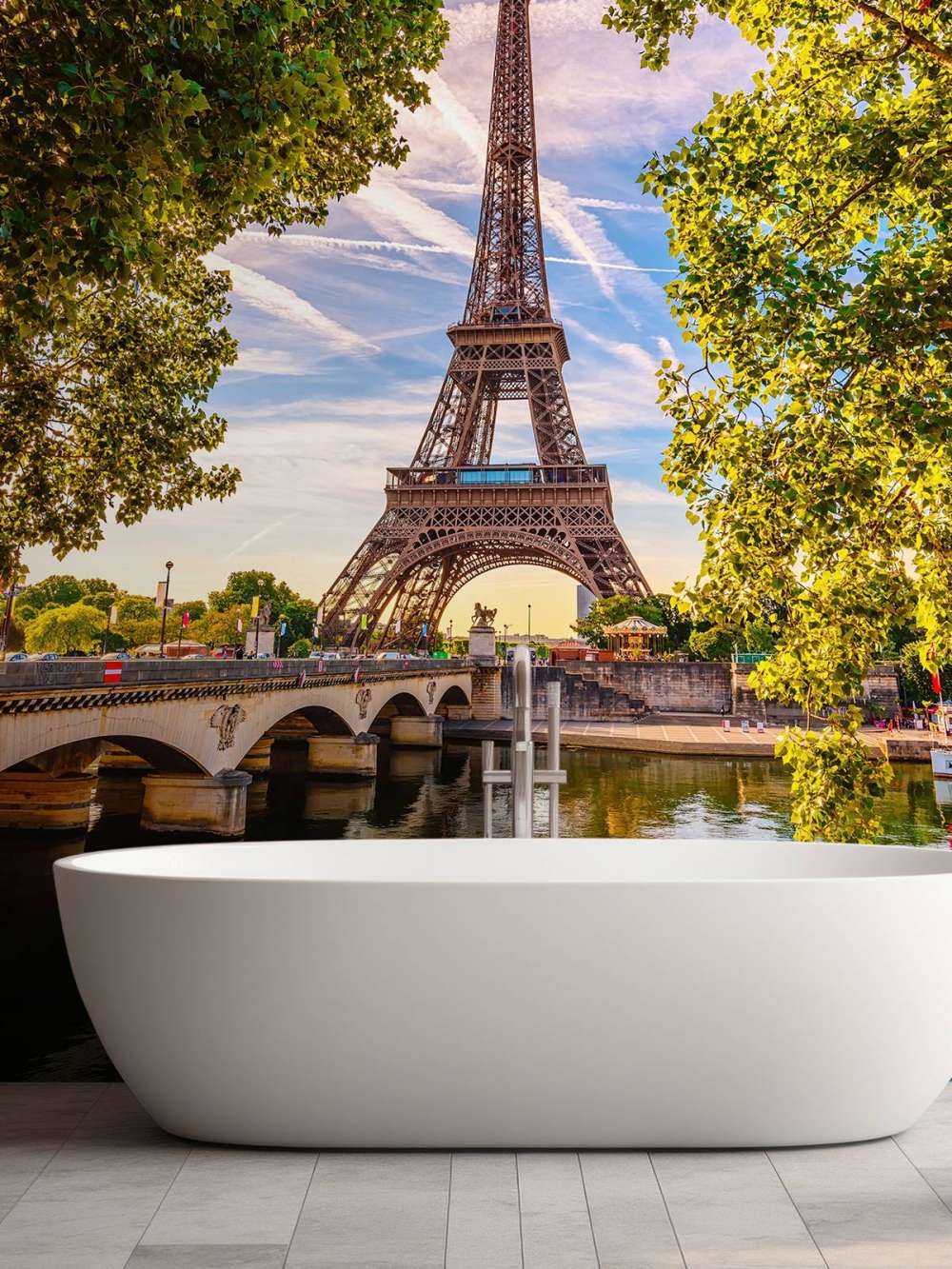 Der Eiffelturm und die Seine