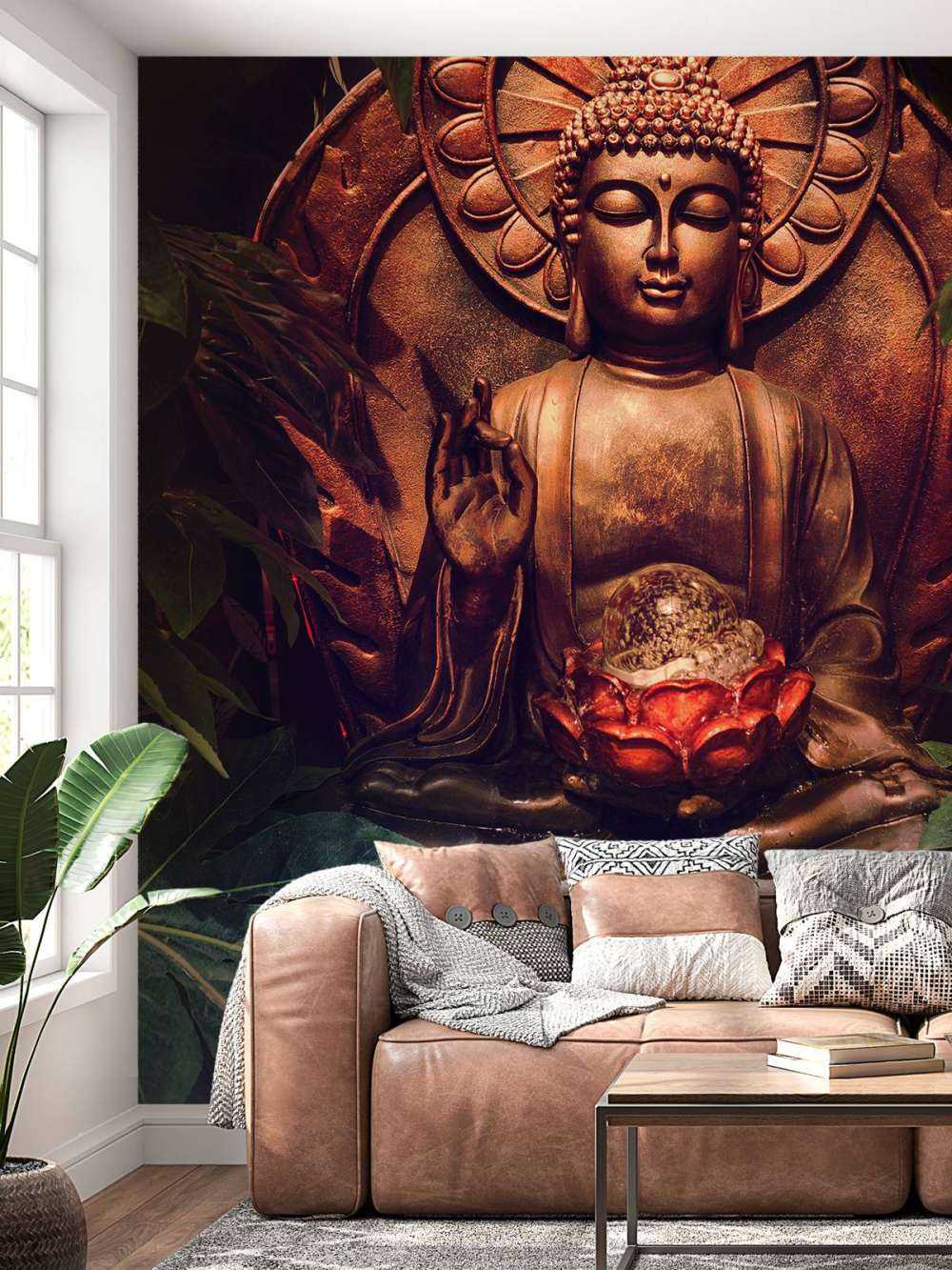 Buddha mit Blättern